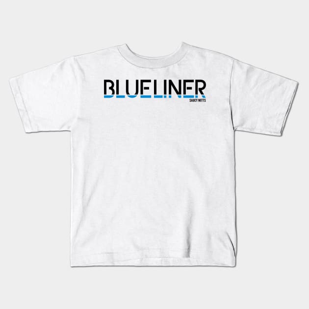 Hockey BlueLiner Kids T-Shirt by SaucyMittsHockey